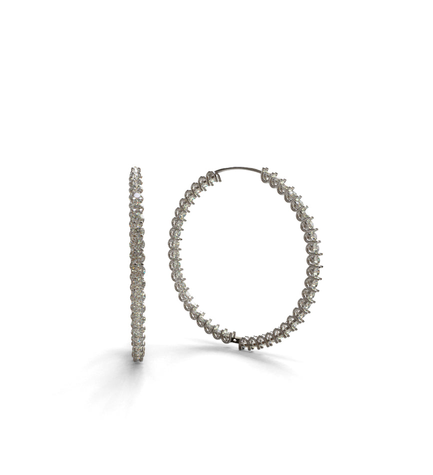 Inside Out Diamond Hoop Earring image 6