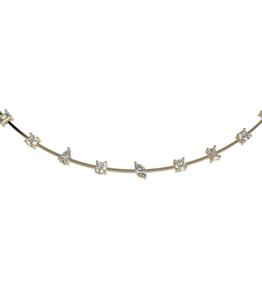 Fancy Shapes Diamond Link Necklace image 3