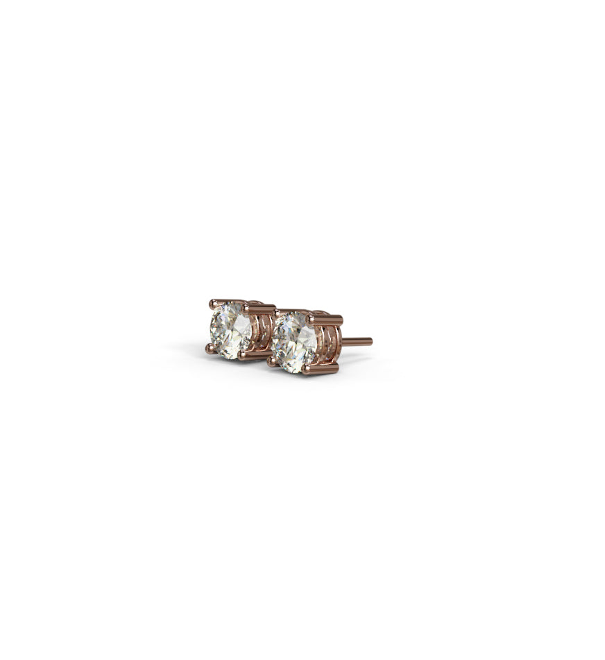 Round Diamond Stud Earring image 7