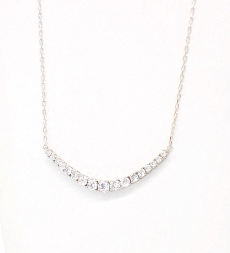 Curved Diamond Bar Necklace image 3