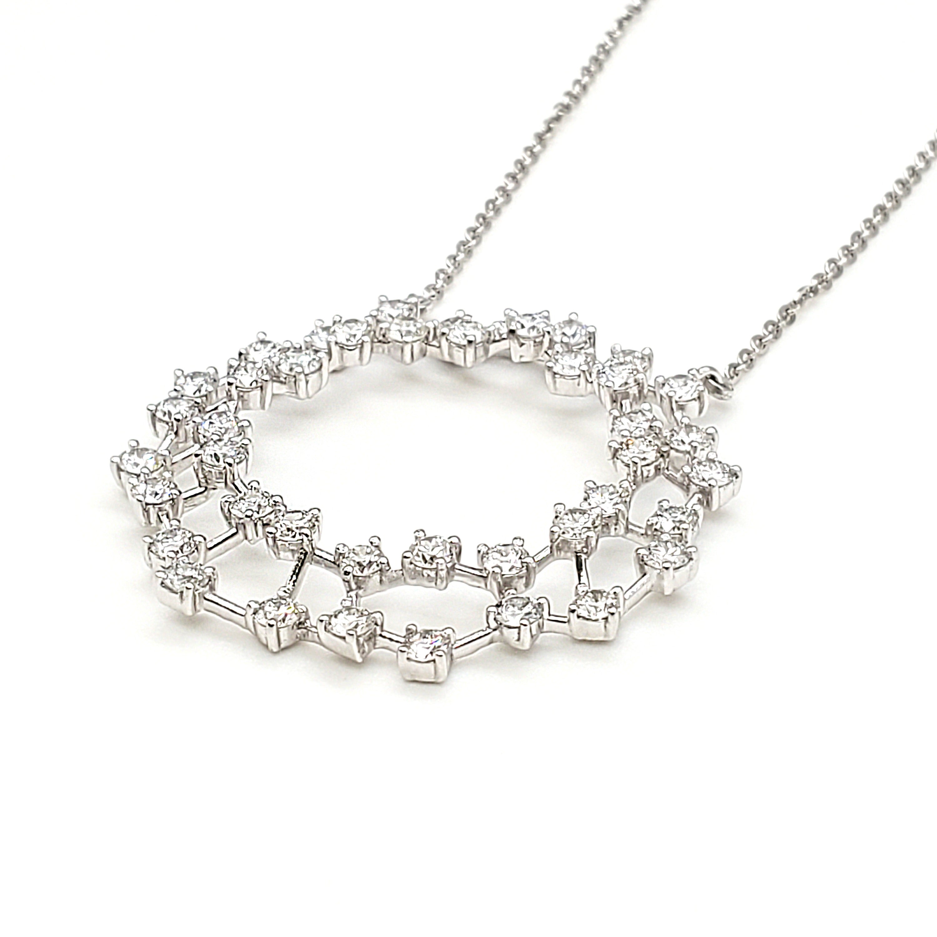 Double Circle Diamond Pendant image 5