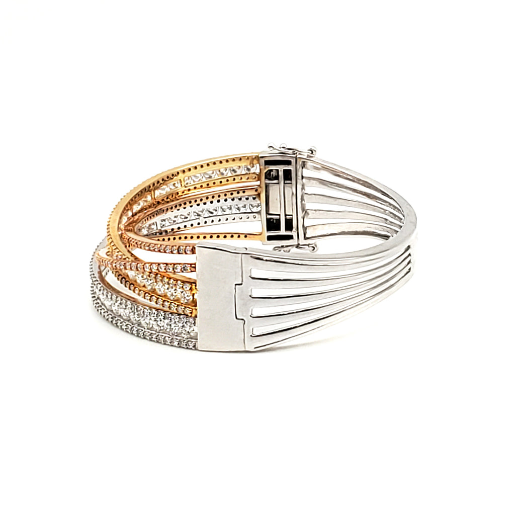 Two Tone Diamond Bangle image 1