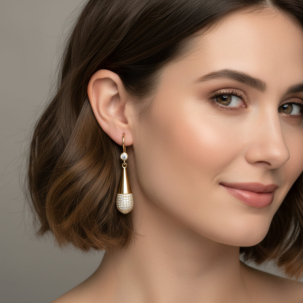 Diamond Pav� Teardrop Earrings image 2