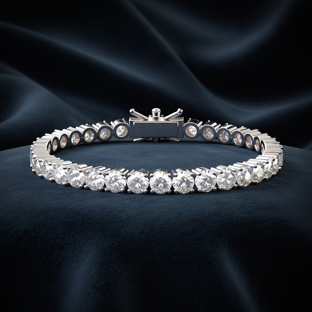 4 Prong Basket Setting Classic Tennis Bracelets image 2