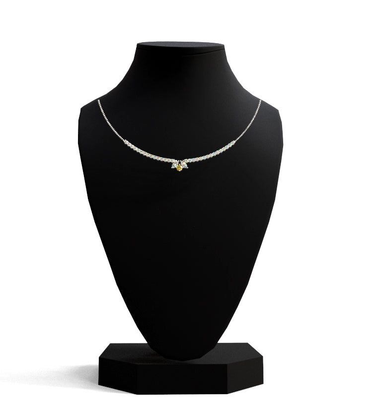 Marquise & Yellow Sapphire Tennis Necklace (10 pts side diamonds) image 0