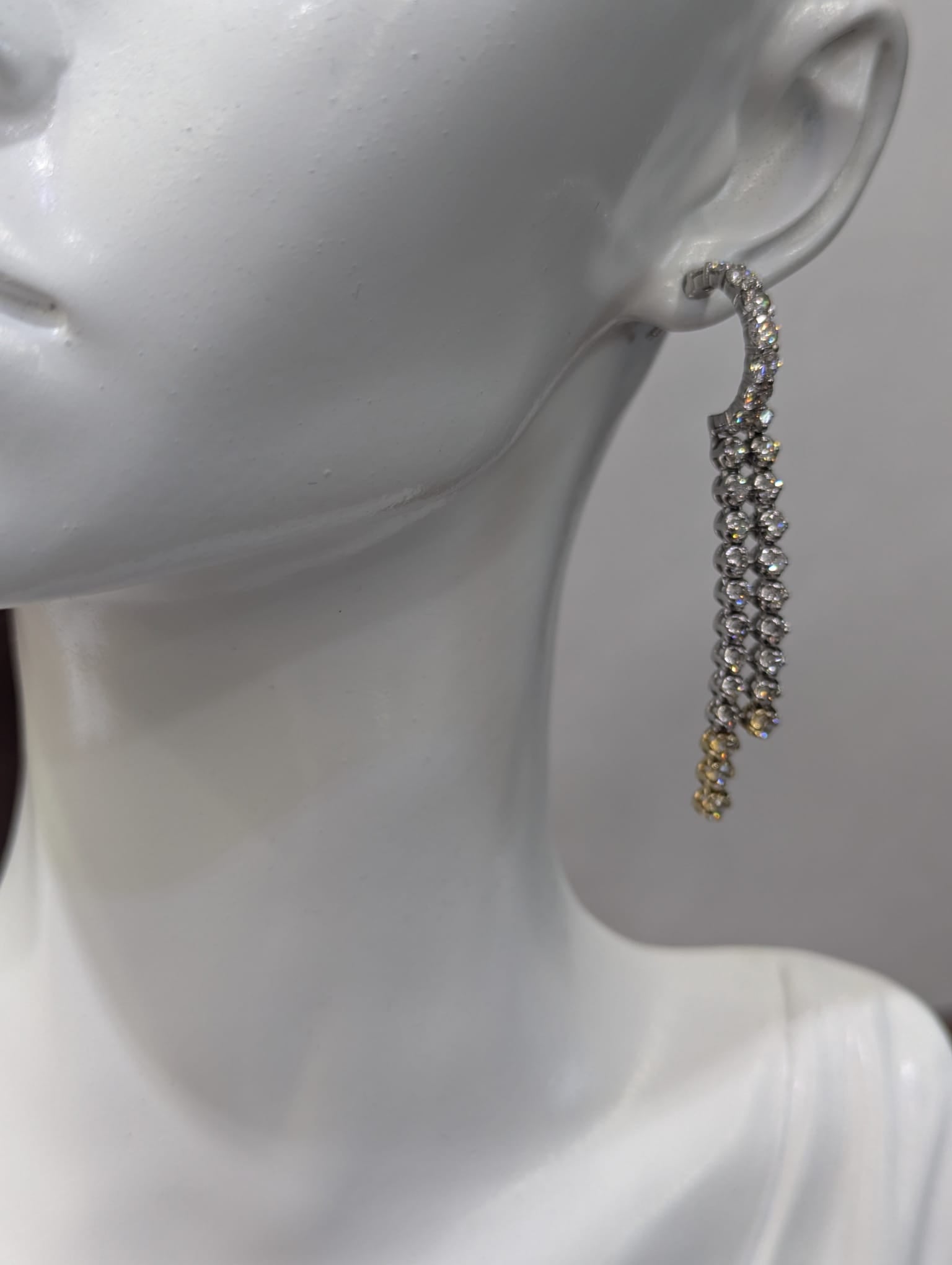 Double Row Diamond Dangle Earring image 4