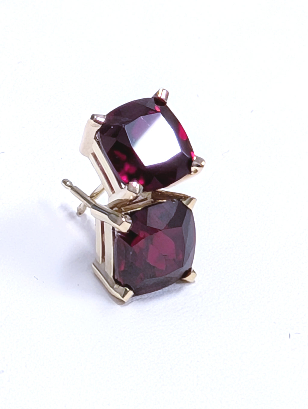 Cushion Cut Garnet Stud Earring image 0