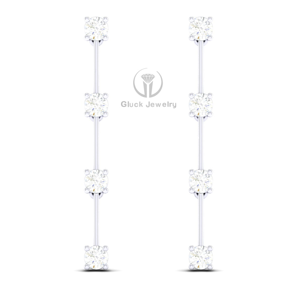 Drop Earring with Round Diamonds image 5