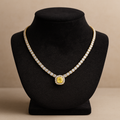 Golden Radiance Halo Diamond Necklace image 0
