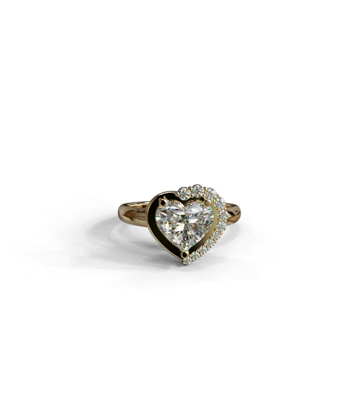 Half Halo 1.5ct Heart Shape Fancy Ring image 13