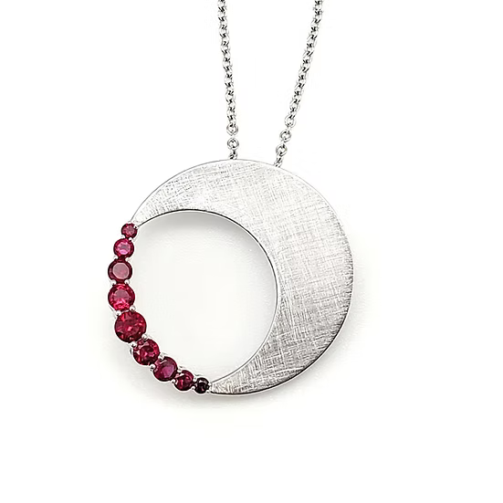Half Moon Diamond Circle Pendant