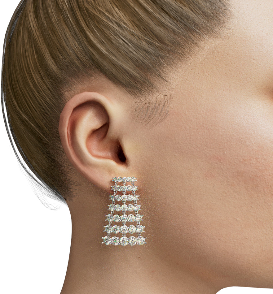 Seven Rows Diamond Earring image 0