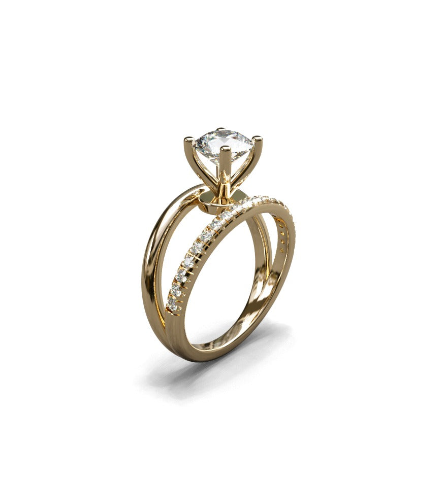 Split Half Shank Diamond Engagement Ring image 8