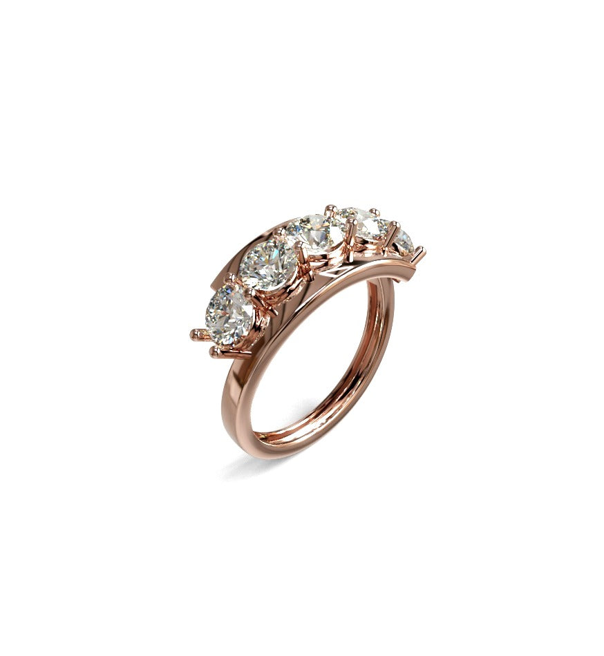 5 Stone 35 Pointers Diamond Ring image 8