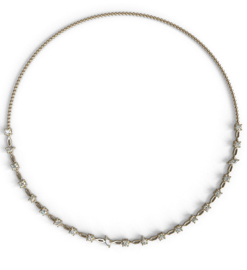 Fancy Link Diamond Necklace 18" image 0