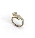 Three Row Pave Setting Pear Shape and Round Diamond Ring image 8