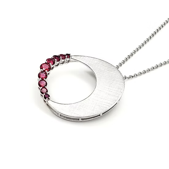Half Moon Diamond Circle Pendant