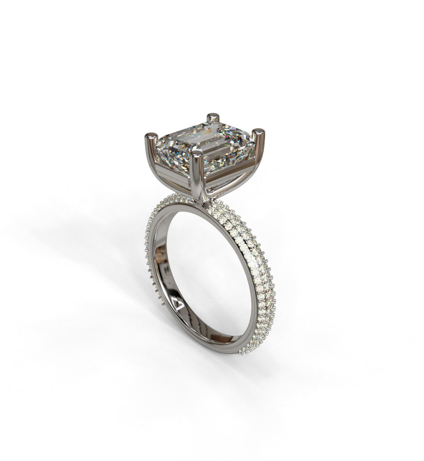 3.5ct Emerald Cut Diamond Engagement Ring image 11