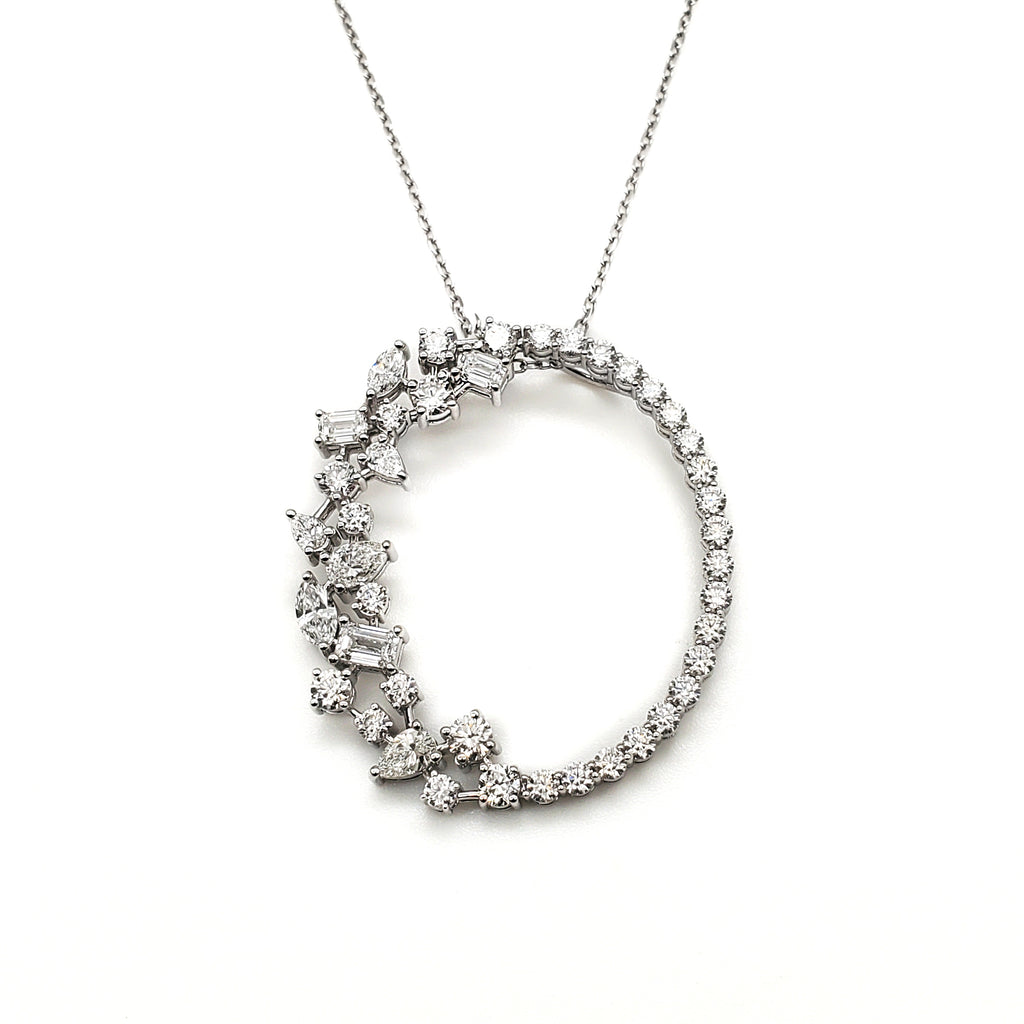 Oval Shape Fancy Diamond Pendant image 0