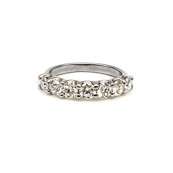 Seven Stone U Prong Diamond Wedding Band