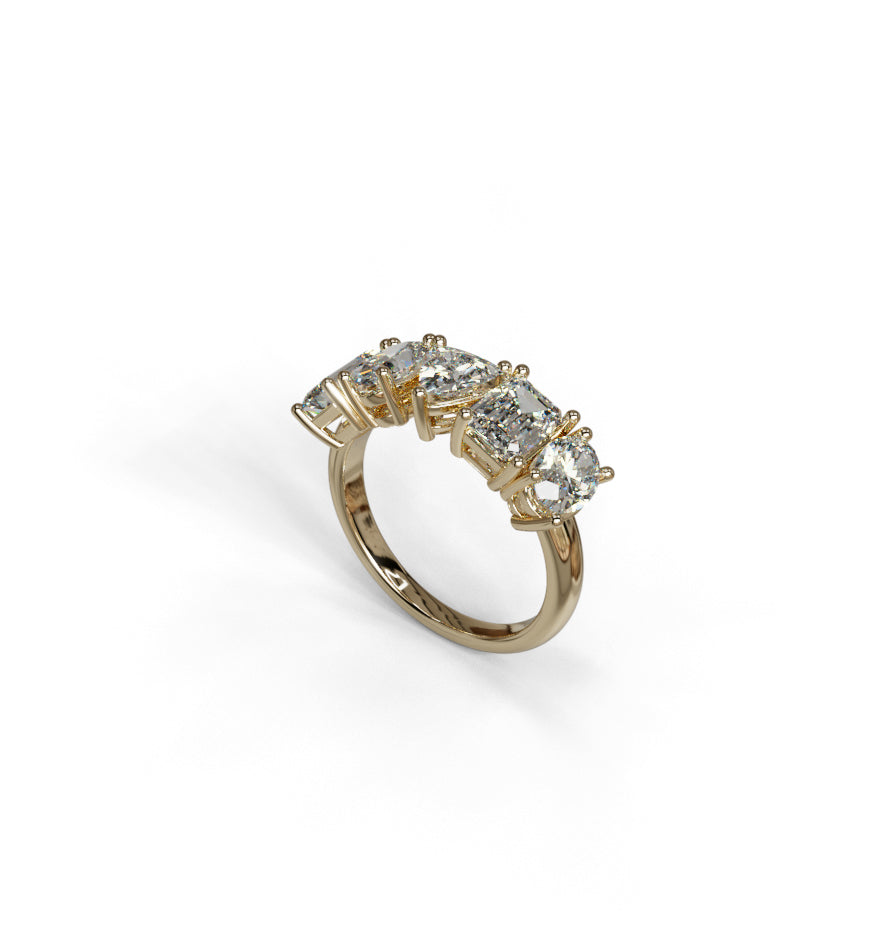 Fancy Shapes Diamond Ring With Trillion Center image 8