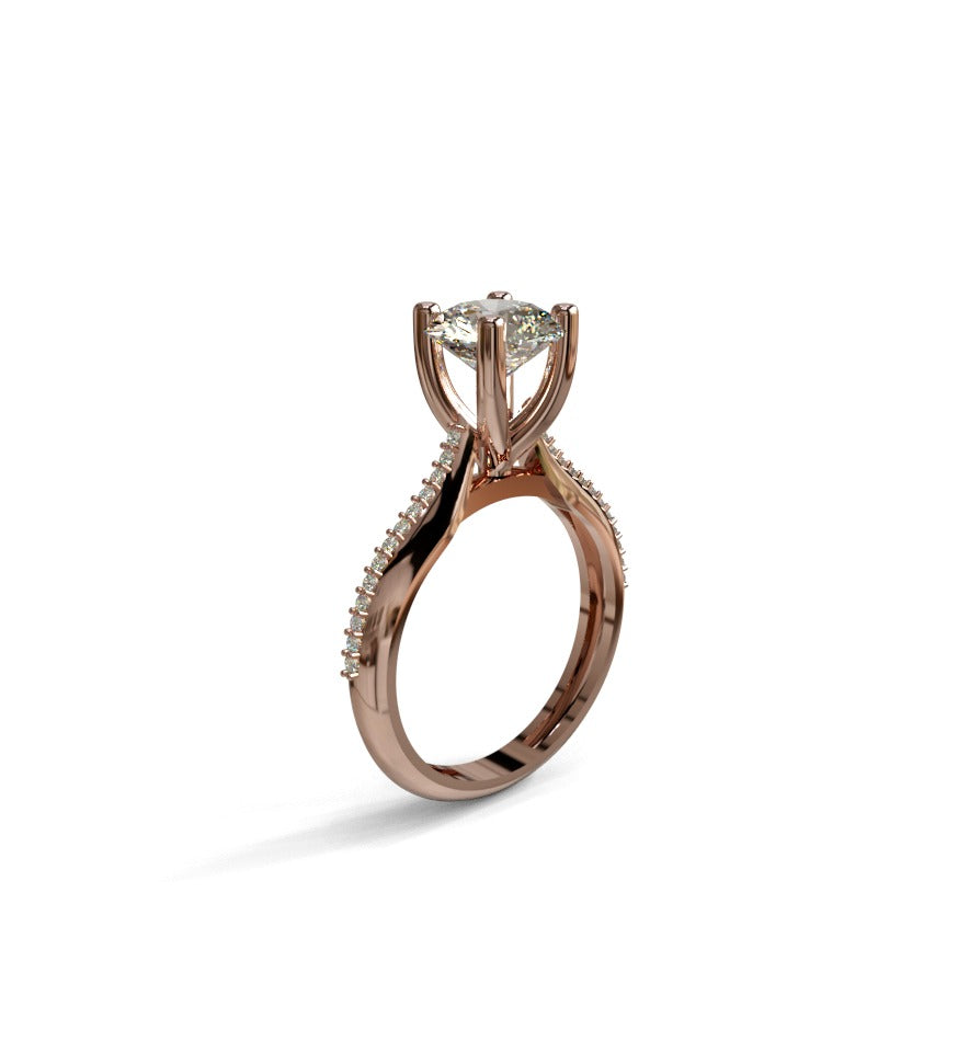 High Setting Knife Edge Diamond Engagement Ring image 11