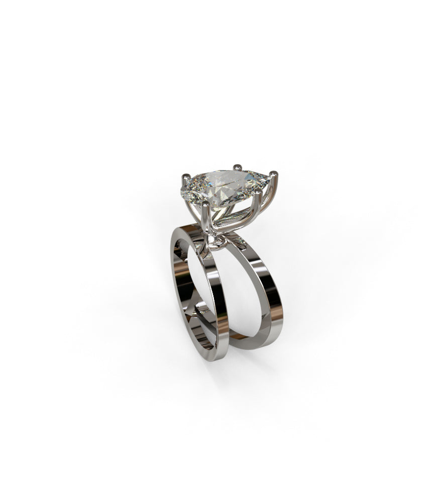 2.5ct Pear Shape Split Shank Diamond Ring image 13