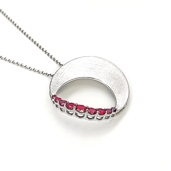 Half Moon Diamond Circle Pendant