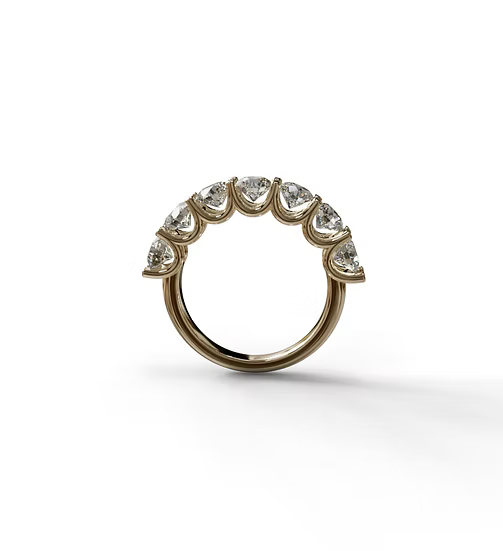 Seven Stone U Prong Diamond Wedding Band