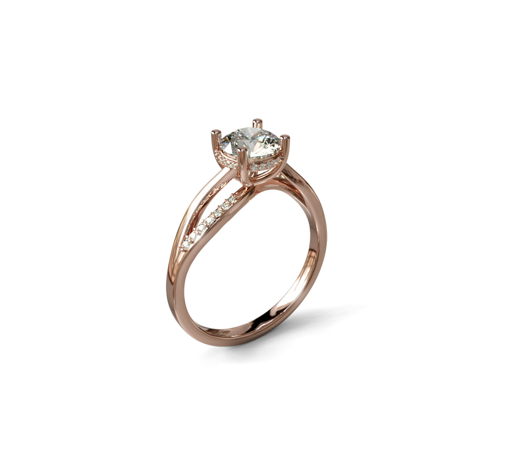 Hidden Halo Split Shank Diamond Ring image 13