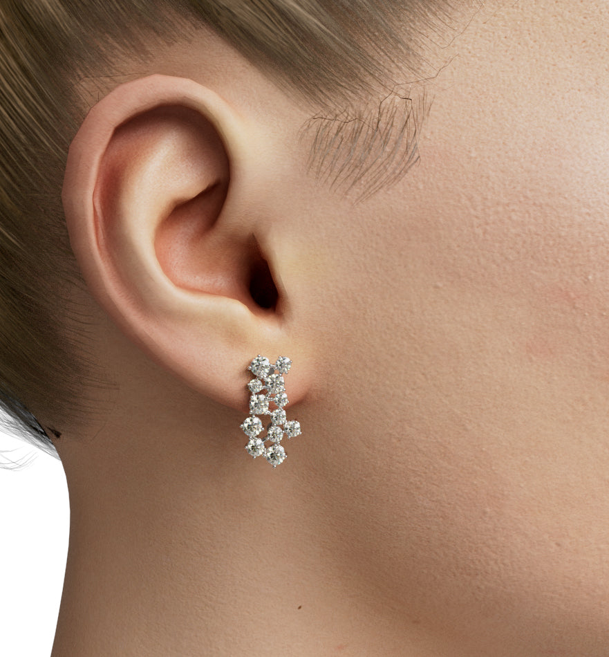 Cluster Round Diamond Earring