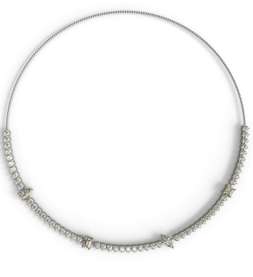 Fancy Drop Diamond Tennis Necklace image 0