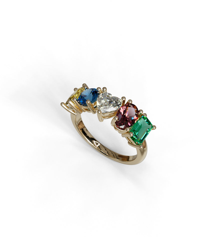 Fancy Shapes Diamond & Gem Stone Wedding Band image 11