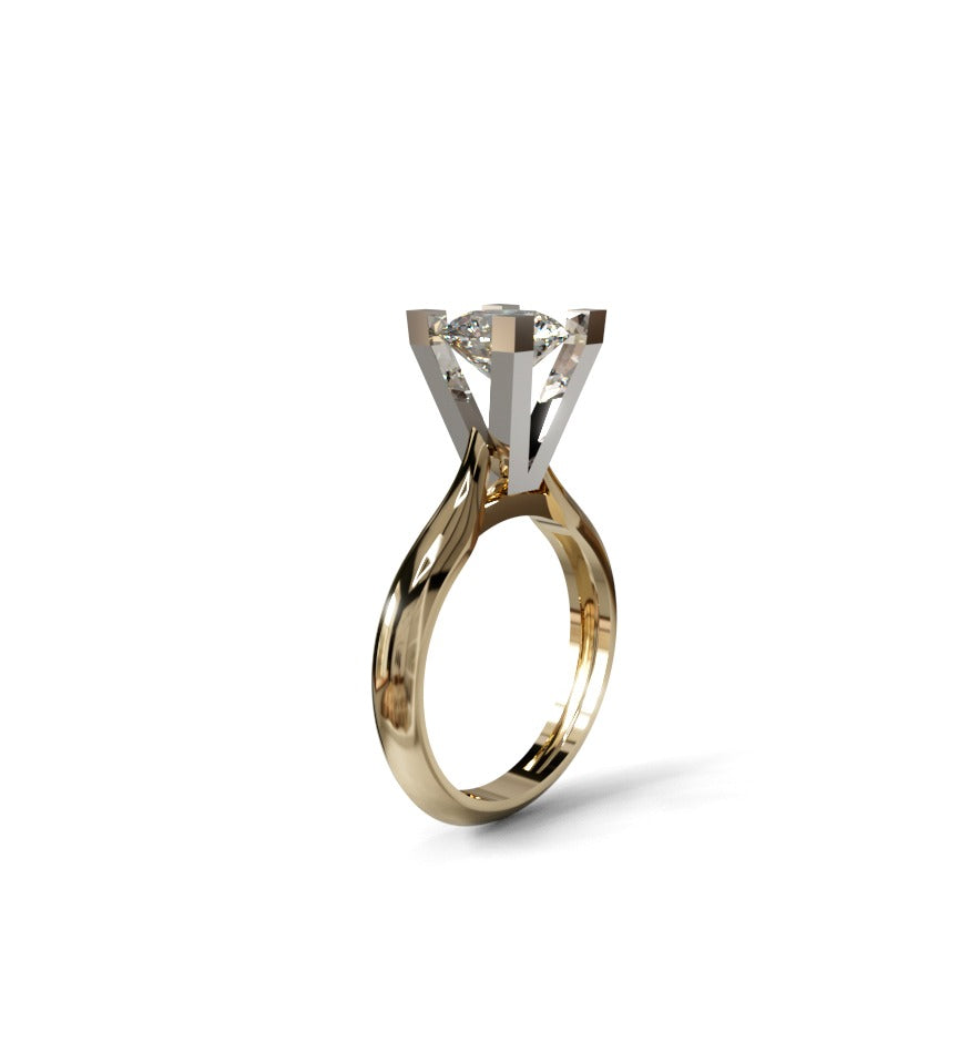 Square Prong Solitaire Engagement Ring image 10