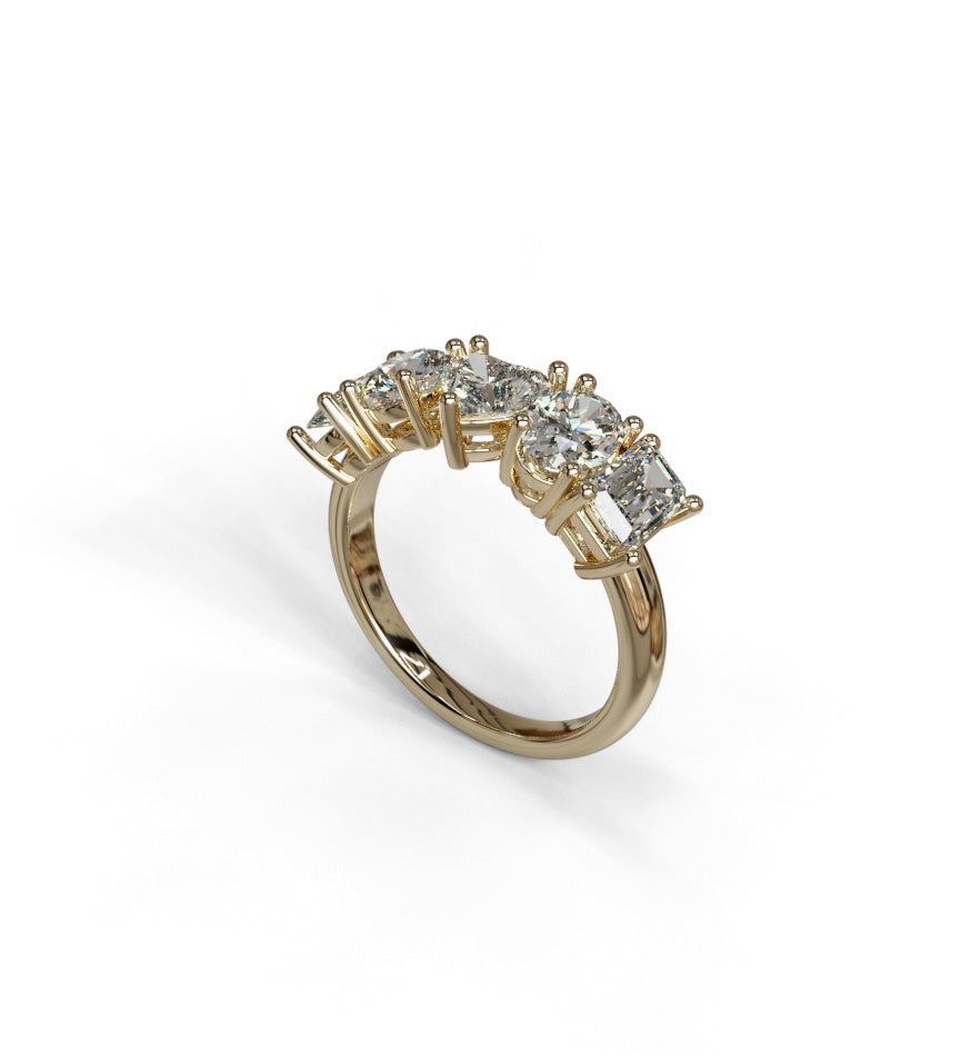 Fancy Shapes Diamond Wedding Band image 8