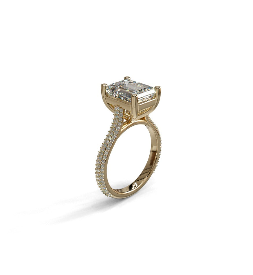 3.5ct Emerald Cathedral Engagement Ring image 11