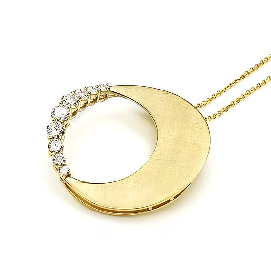 Half Moon Diamond Circle Pendant