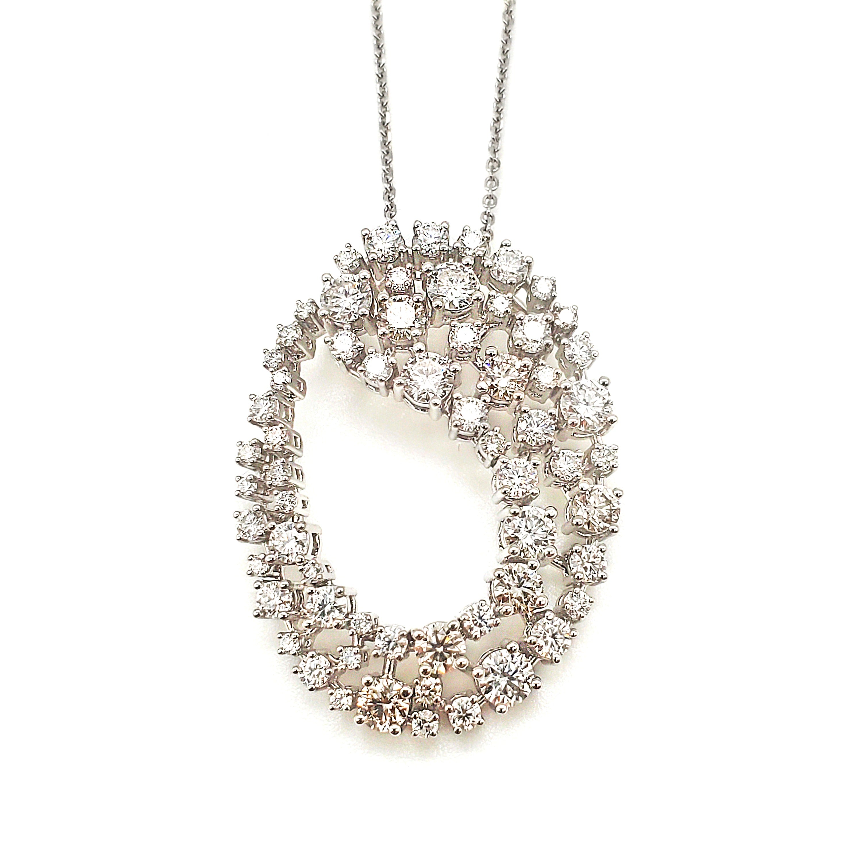 Oval Drop Diamond Pendant image 0