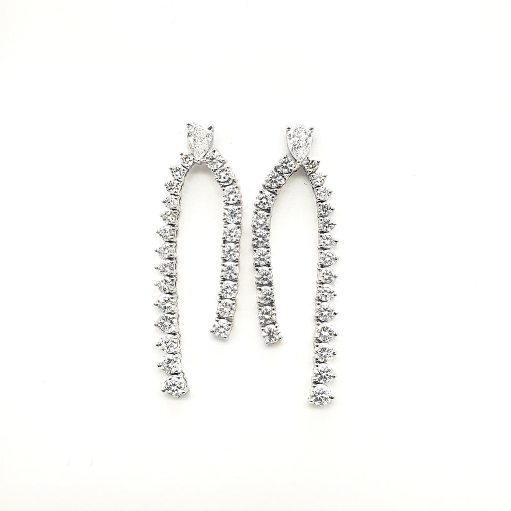 Double Raw Pear Shape Diamond Earring image 0