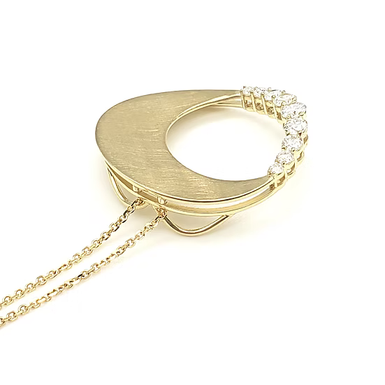 Half Moon Diamond Circle Pendant