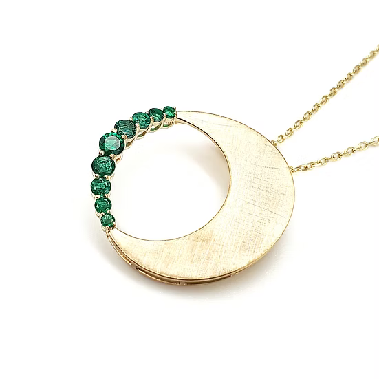 Half Moon Diamond Circle Pendant