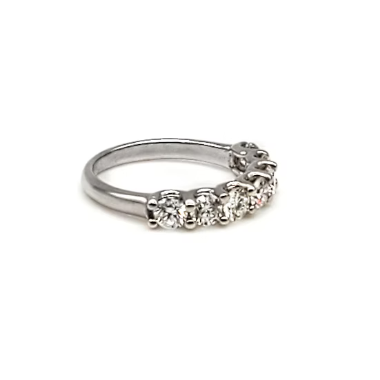 Seven Stone U Prong Diamond Wedding Band