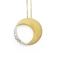 Half Moon Diamond Circle Pendant