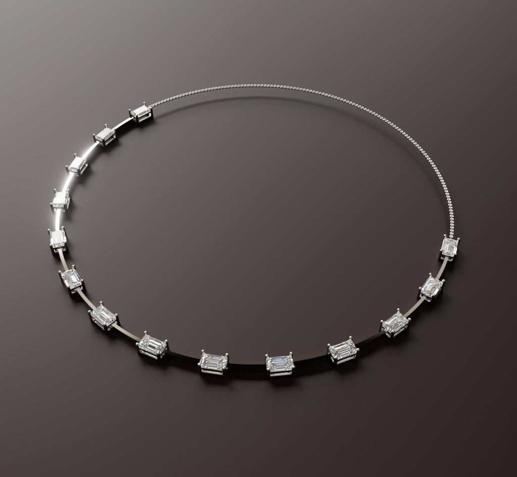Emerald Wire Diamond Necklace image 6