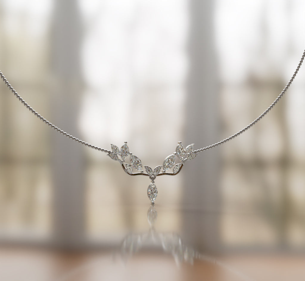 Fancy Cathedral Marquise Diamond  Necklace image 2