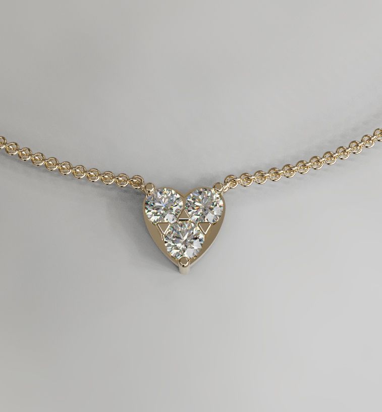 3 Carat Total Heart Shape Pendant image 4