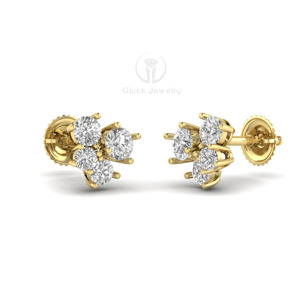 Four Stone Stud Earring image 0