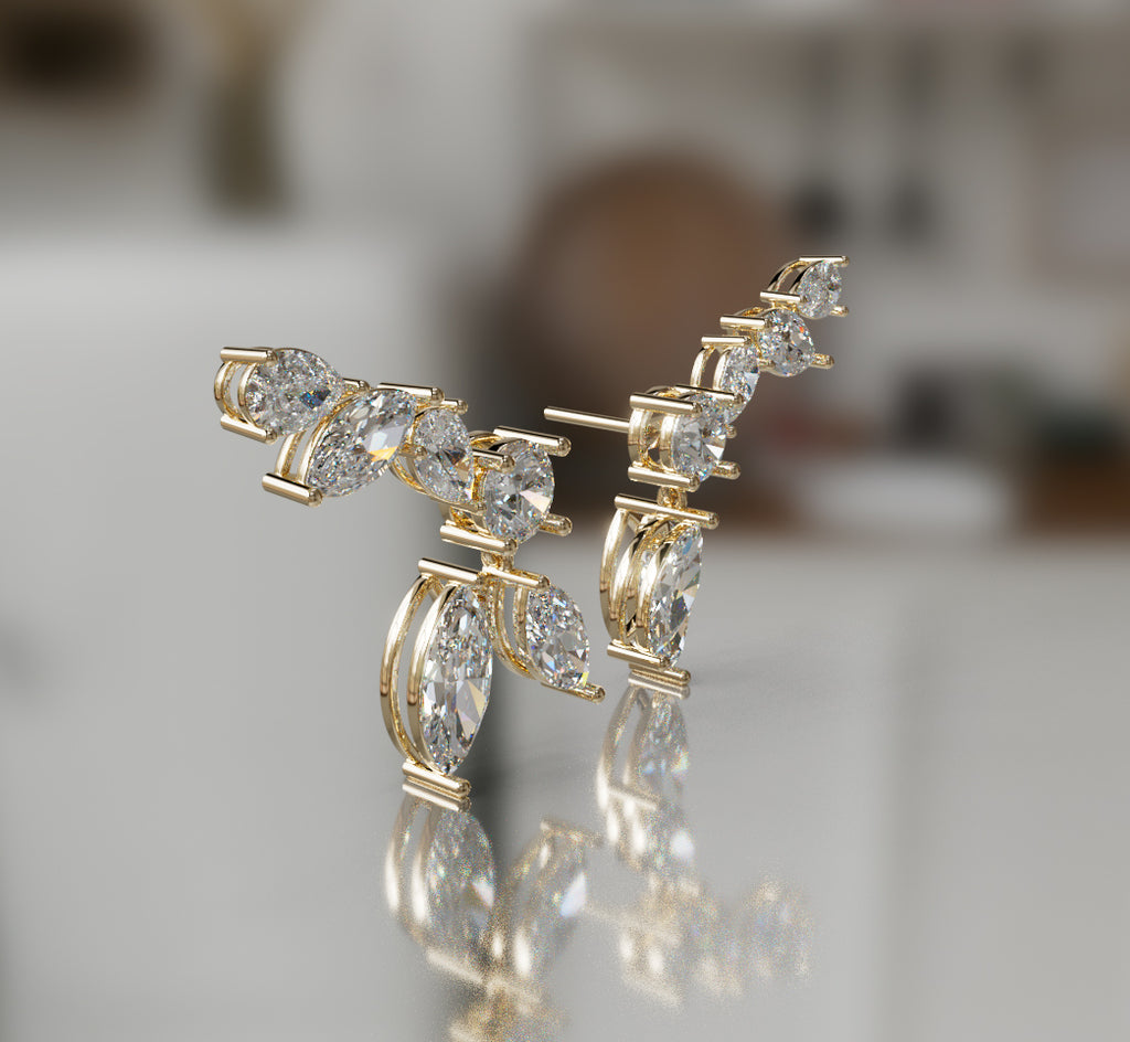 Marquise and Pear Diamond Dangle Earring image 6