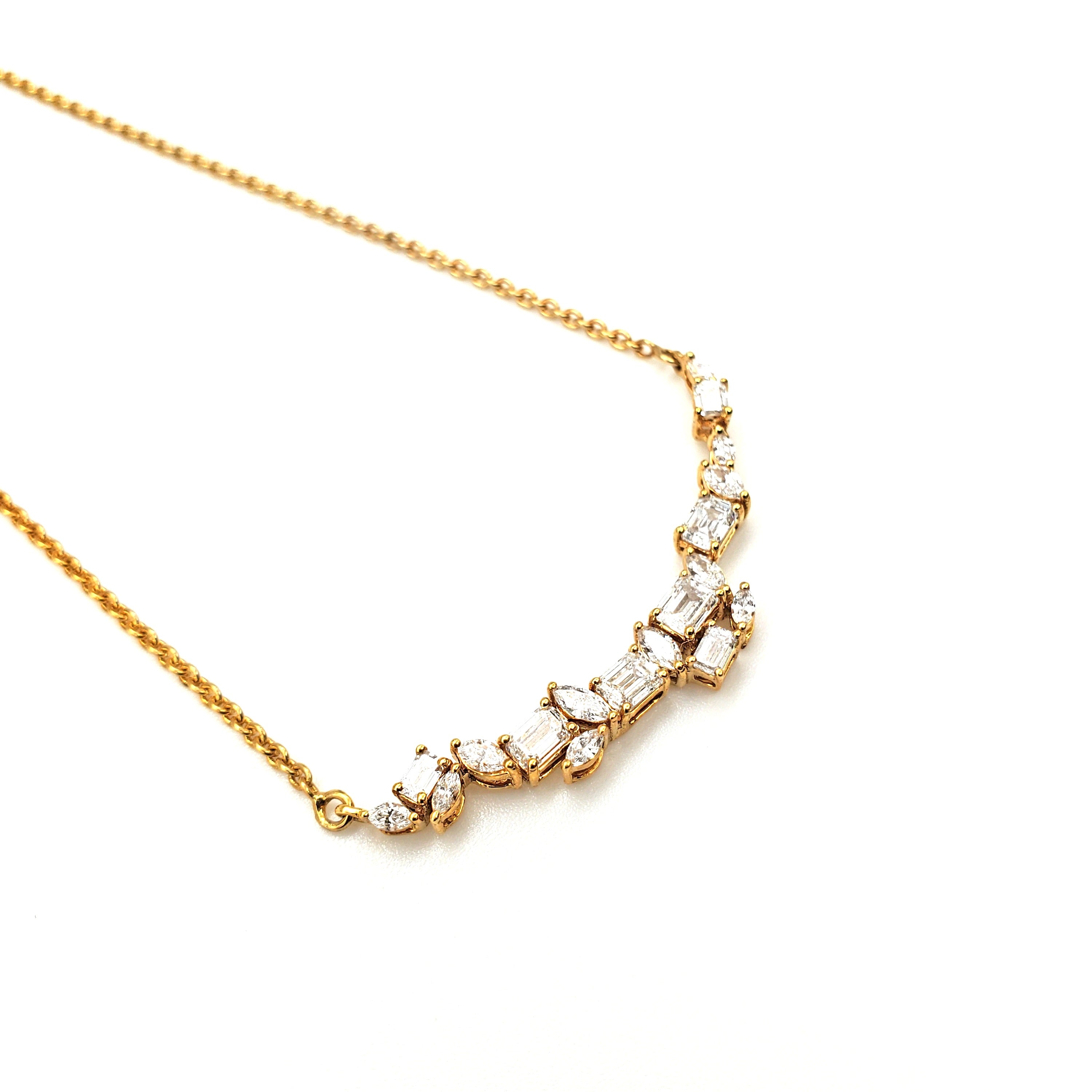 Crooked Smile Diamond Bar Link Necklace image 9