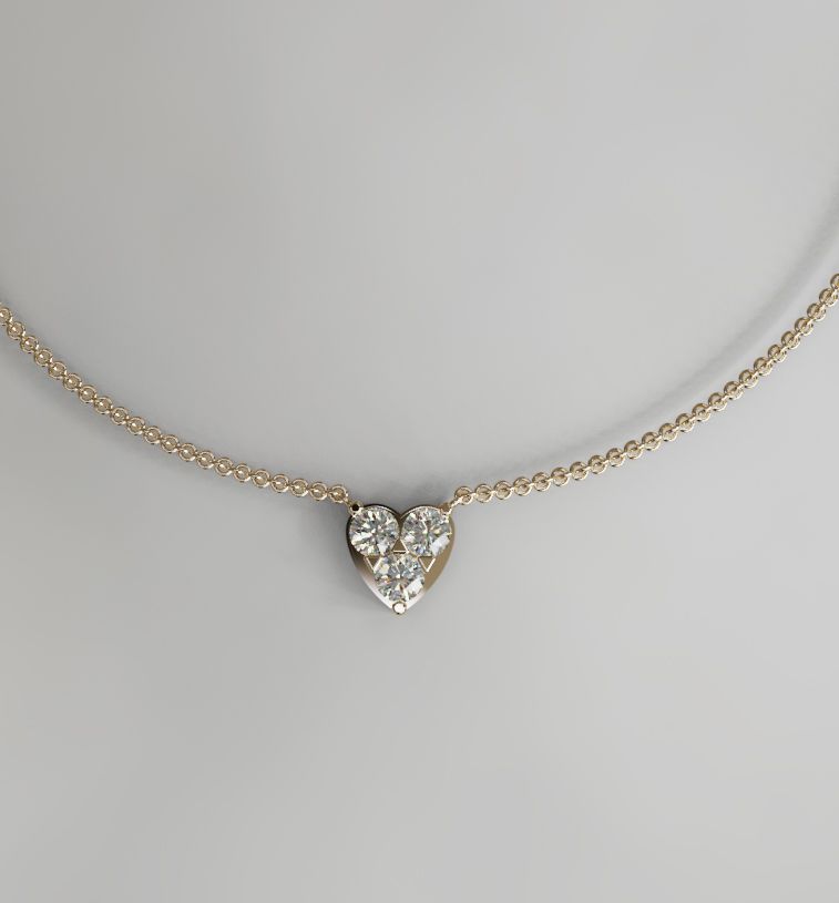 3 Carat Total Heart Shape Pendant image 6
